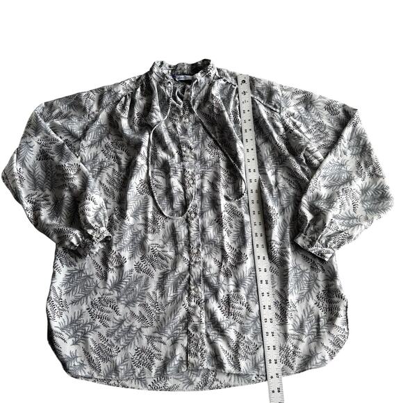 Givenchy for chesa VTG Botanical Print 70s Button Up Puff Sleeve Blouse Shirt 8 - Picture 8 of 10